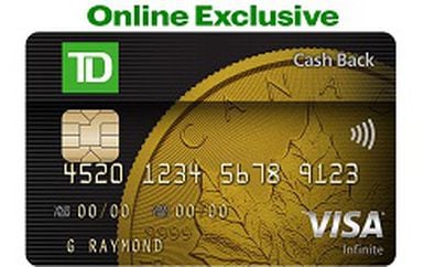 TD Cash Back Infinite Card Online Exclusive